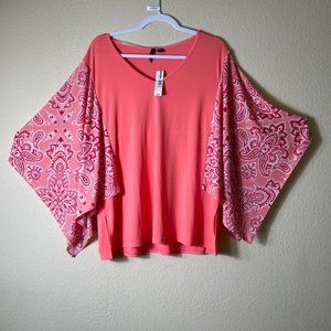 New Directions | Pink Batwing Poncho Blouse | NWOT | Size L | Offers Welcome!